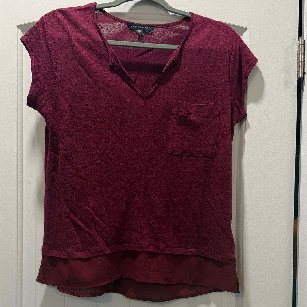 Banana Republic Maroon Short Sleeve Top